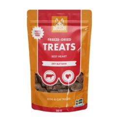 Hot Treat Oksehjerte 55 g - naturlige frysetørrede hundesnacks Snacks Til Hvalpe - Lækre Godbidder Til Træning Og Forkælelse|Kattefoder & Snacks