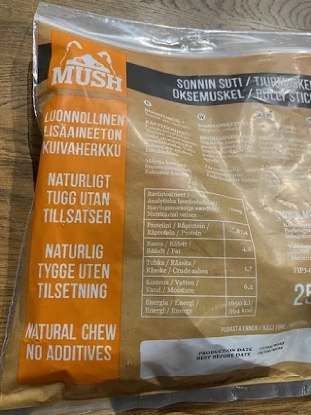 Discount VAINU Hundesnack Tyremuskel 250 g - naturlige tyggeben til hunde Hundeguf Og Tyggeben Til Hunde