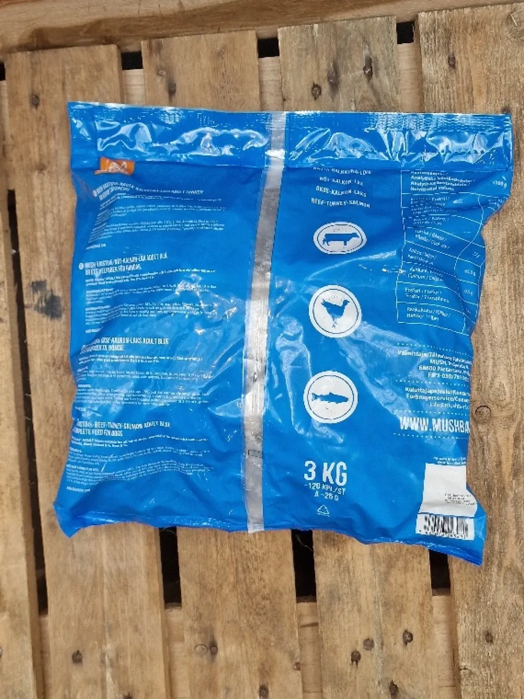 Online Vaisto Blå Okse Kalkun Laks - 3 kg råfoder til hund Hundefoder