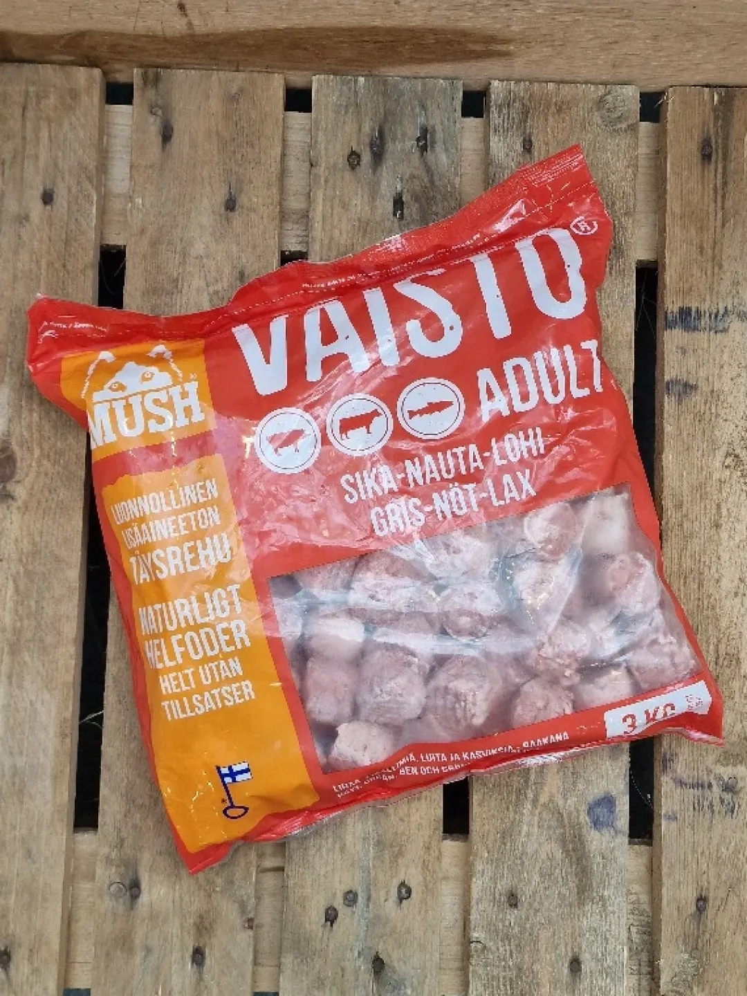 New Vaisto Gris Okse Laks XL Rød 3 kg - Naturligt BARF hund Hundefoder