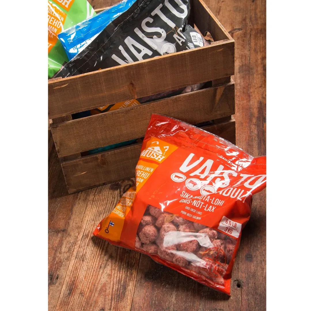 New Vaisto Gris Okse Laks XL Rød 3 kg - Naturligt BARF hund Hundefoder