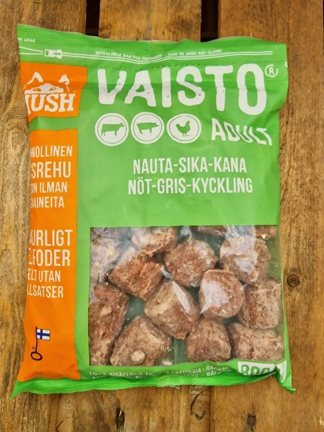 Best Vaisto Grøn Okse Gris Kylling 800 g - Naturligt hundefoder med kød og grønt Hundefoder