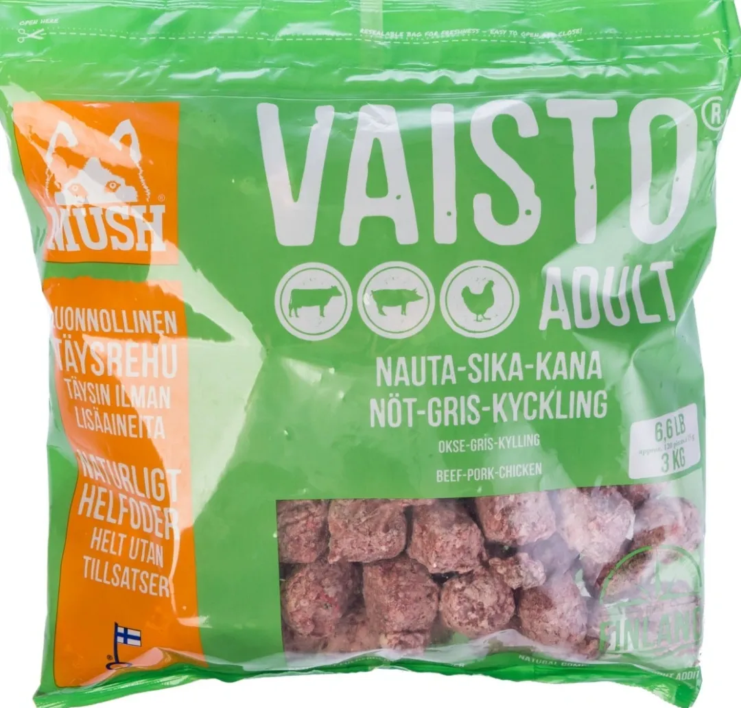 Clearance Vaisto Grøn Okse Gris Kylling 3 kg - sundt hundefoder Hundefoder