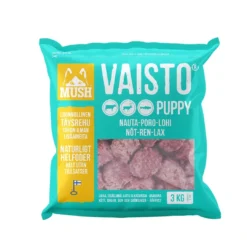Best Vaisto Puppy isblå okse rensdyr laks 3 kg fuldfoder til hvalpe Hundefoder|Hvalpefoder - Sund Ernæring Til Hvalpe I Vækst
