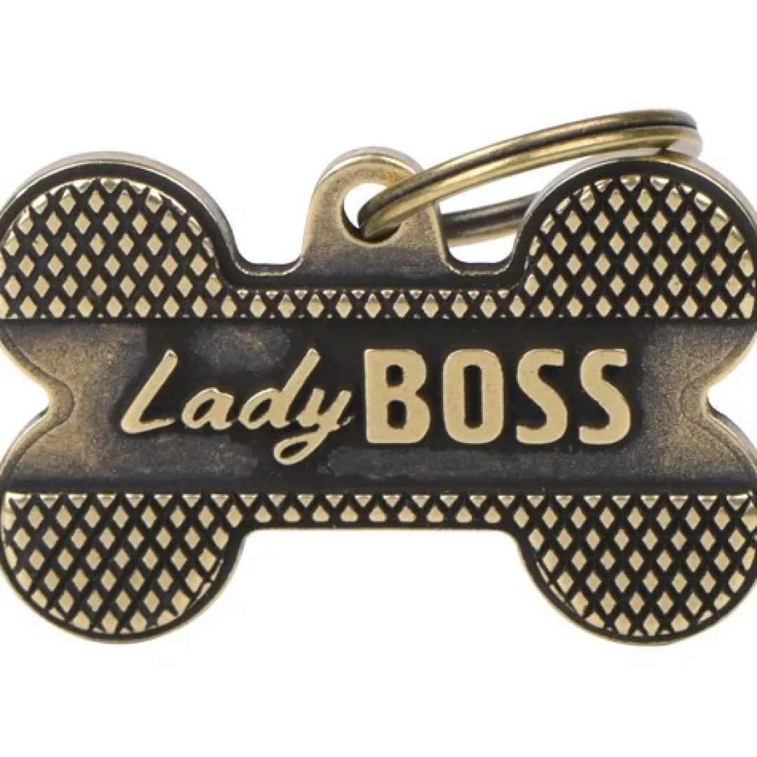 Outlet Ben Large Lady Boss Guld Hundetegn Til Hvalpe - Sikkerhed Og Tryghed Hvis Hvalpen Løber Væk|Hundetegn Og Smykker Med Stil Og Sikkerhed