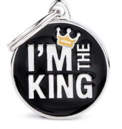 Discount I Am The King Hundetegn Til Hvalpe - Sikkerhed Og Tryghed Hvis Hvalpen Løber Væk|Hundetegn Og Smykker Med Stil Og Sikkerhed