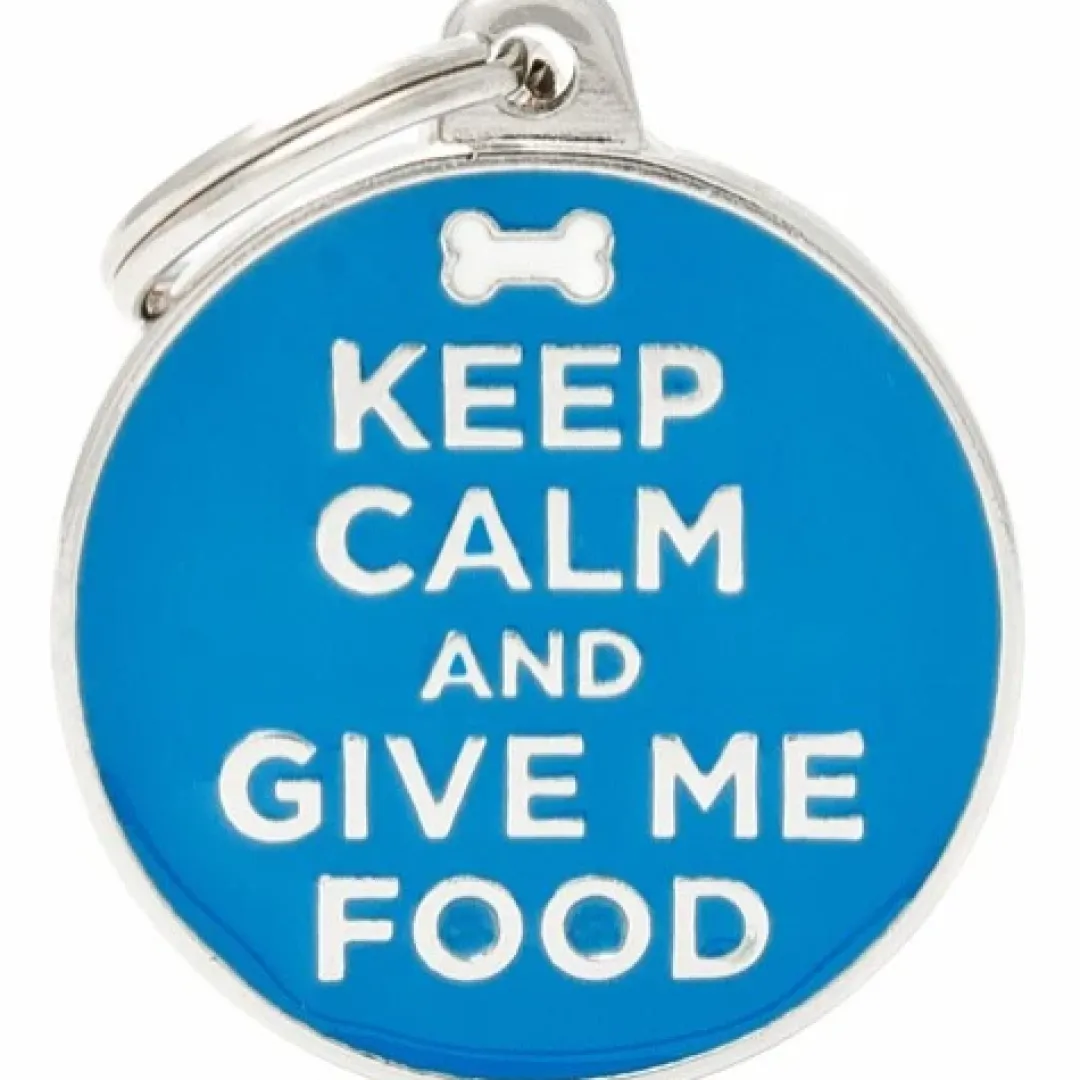 Outlet Keep Calm And Give Me Food Hundetegn Til Hvalpe - Sikkerhed Og Tryghed Hvis Hvalpen Løber Væk|Hundetegn Og Smykker Med Stil Og Sikkerhed