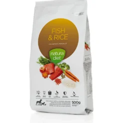 Sale Natura Diet Fisk og Ris hundefoder 500 g - Skånsomt og naturligt Hundefoder|Tørfoder Til Hunde I Alle Størrelser Og Aldre