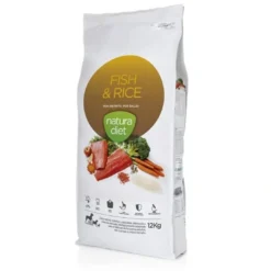 Discount Natura Diet Fisk og ris hundefoder 12 kg - Skånsomt og naturligt Hundefoder|Tørfoder Til Hunde I Alle Størrelser Og Aldre