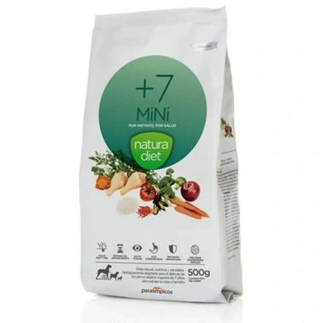 Hot Natura Diet Hundefoder Senior +7 Mini 500 g - tørfoder til små ældre hunde Hundefoder|Tørfoder Til Hunde I Alle Størrelser Og Aldre