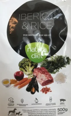 Sale Natura Diet Iberico og Ris Hundefoder 500 g - Naturligt og allergivenligt Hundefoder|Tørfoder Til Hunde I Alle Størrelser Og Aldre