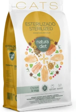 Outlet Natura Diet Kattefoder Adult Sterilised Kylling 1,5 kg - til steriliserede katte Kattefoder & Snacks