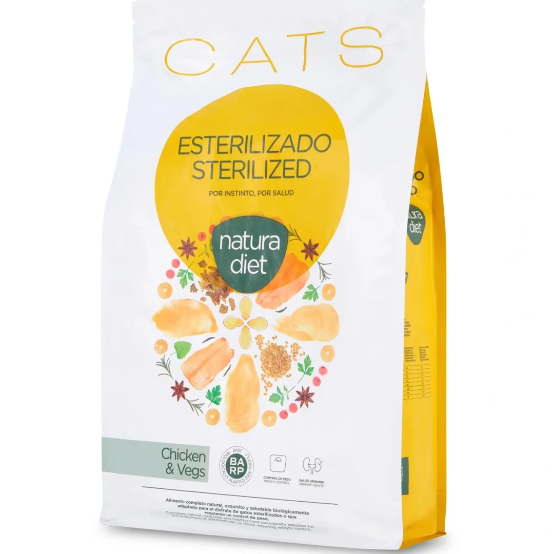 New Natura Diet Kattefoder Adult Sterilised Kylling 3 kg - tørfoder til steriliserede katte Kattefoder & Snacks