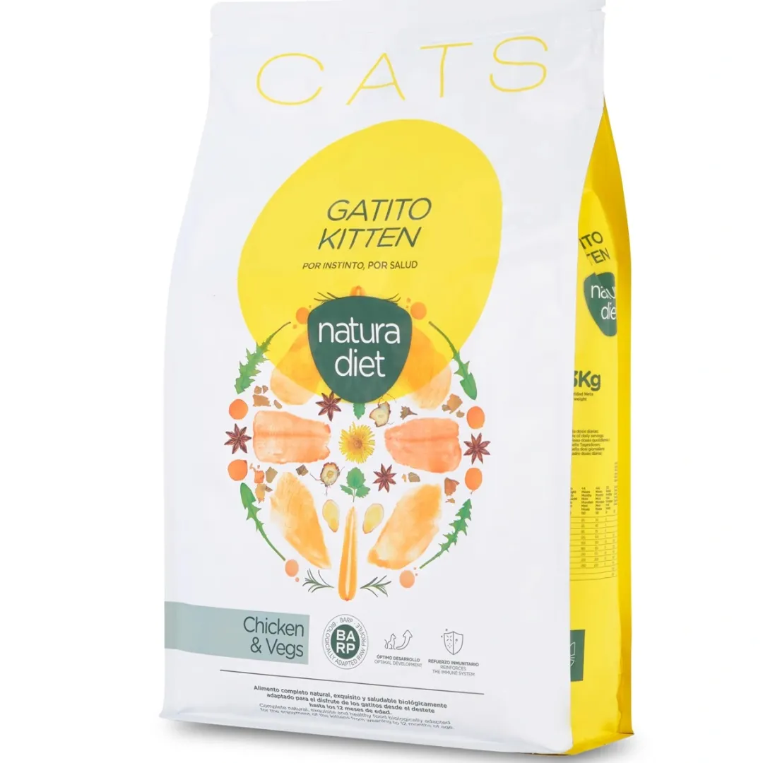 Hot Natura Diet Kattefoder Killing Kylling 3 kg - komplet tørfoder til killinger Killingefoder - Sundt Kattefoder Til Killinger I Alle Racer|Kattefoder & Snacks