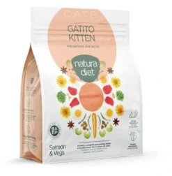 Outlet Natura Diet Kattefoder Killing Laks 400 g - tørfoder til killinger Killingefoder - Sundt Kattefoder Til Killinger I Alle Racer|Kattefoder & Snacks
