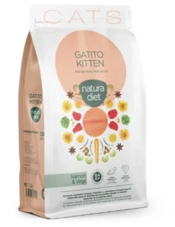 New Natura Diet Kattefoder Killing Laks 1,5 kg - tørfoder til killinger Killingefoder - Sundt Kattefoder Til Killinger I Alle Racer|Kattefoder & Snacks