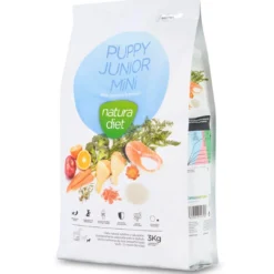Natura Diet Puppy Junior Mini 3 kg - Sundt hvalpefoder til små racer Hundefoder|Tørfoder Til Hunde I Alle Størrelser Og Aldre