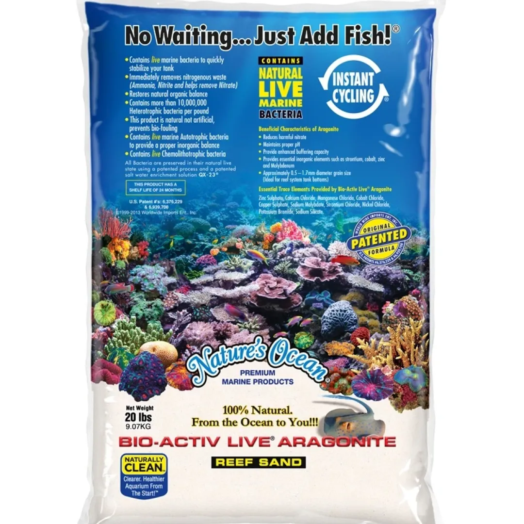 Natural White Live sand 9,07 kg 0,5-1,7 mm Dekoration Til Saltvand