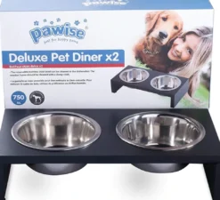 Clearance Deluxe Diner dobbeltskål 2x750 ml Hundeskåle Til Mad Og Drikke Der Passer Til Din Hunds Behov|Hundeskåle Til Hvalpe - Praktisk, Sikker Og Nem Spisetid
