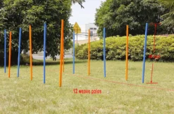 Discount Hunde Agility Slalom 12 stk pæle - sjov hundetræning Hundelegetøj Til Alle Hunde Leg Og Aktivering Året Rundt|Legetøj Til Hvalpe - Sjov Leg, Aktivering Og Tryghed Fra Første Dag