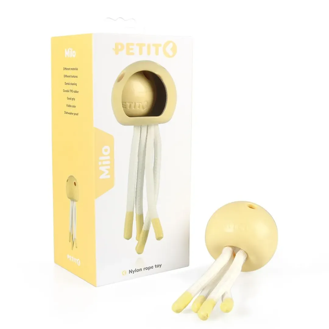 Hot Hvalpelegetøj MILO Yellow 18x7x7 cm - bamse til små hvalpe Hundelegetøj Til Alle Hunde Leg Og Aktivering Året Rundt|Legetøj Til Hvalpe - Sjov Leg, Aktivering Og Tryghed Fra Første Dag