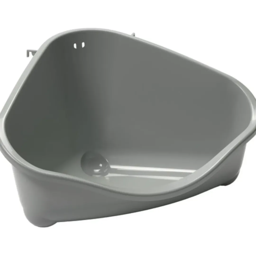 Pets Corner Tray M Grå - hjørnetoilet til gnavere og kaniner Tilbehør Til Gnavere & Kaniner