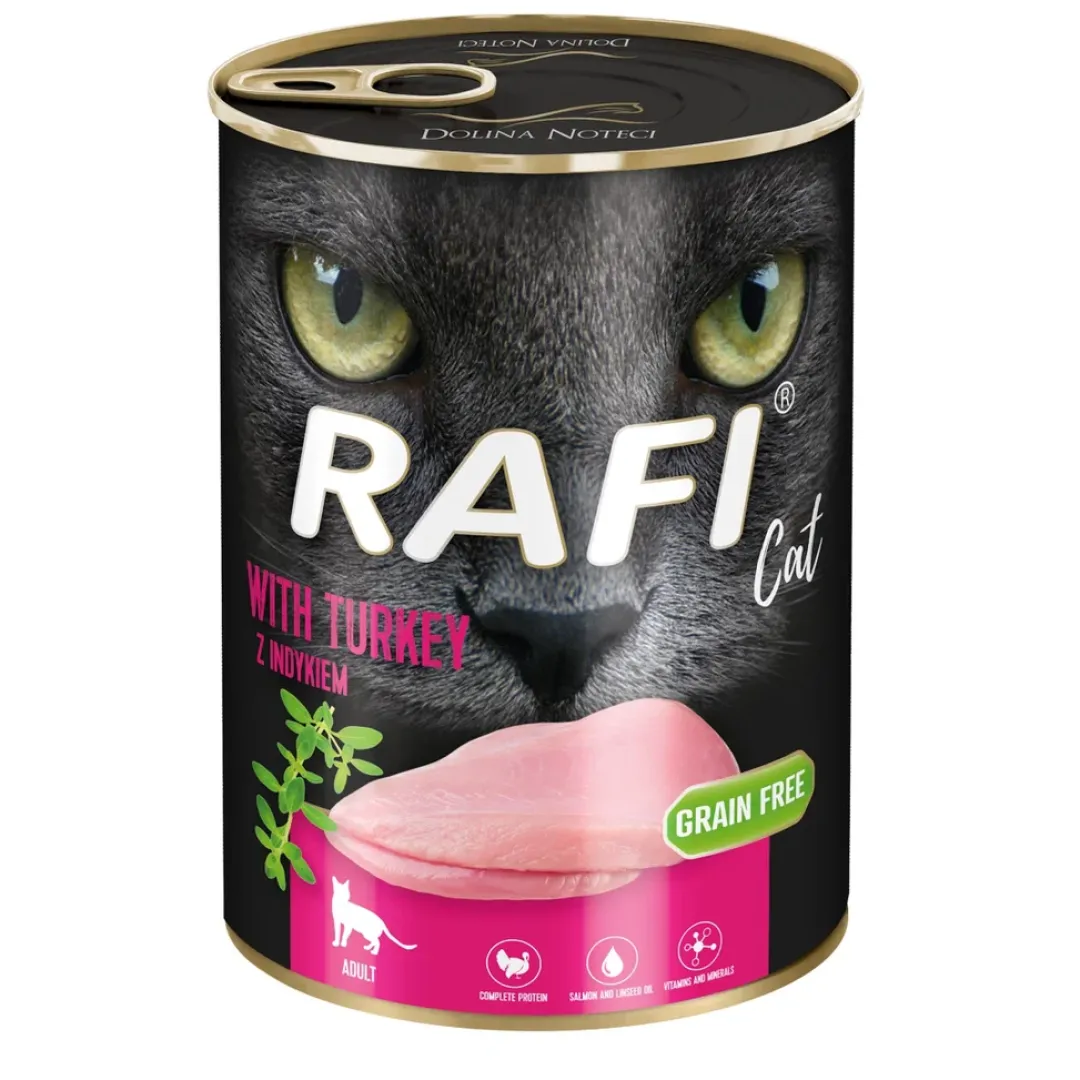Online RAFI Vådfoder til Katte Paté med Kalkun 400 g. Kattefoder & Snacks
