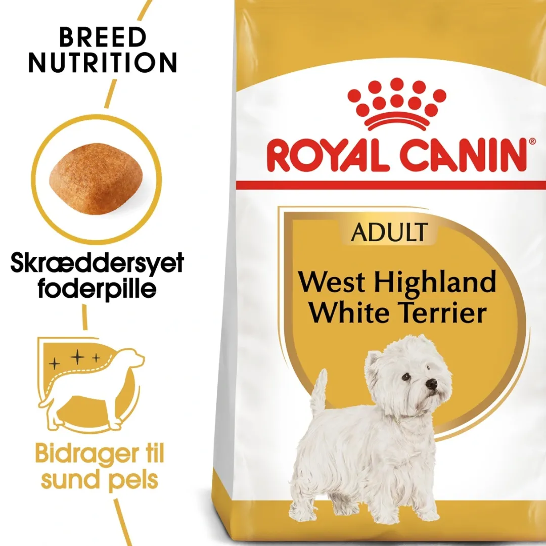 Outlet Royal Canin West Highland White Terrier Adult 3 kg - tørfoder til Westie Hundefoder|Tørfoder Til Hunde I Alle Størrelser Og Aldre