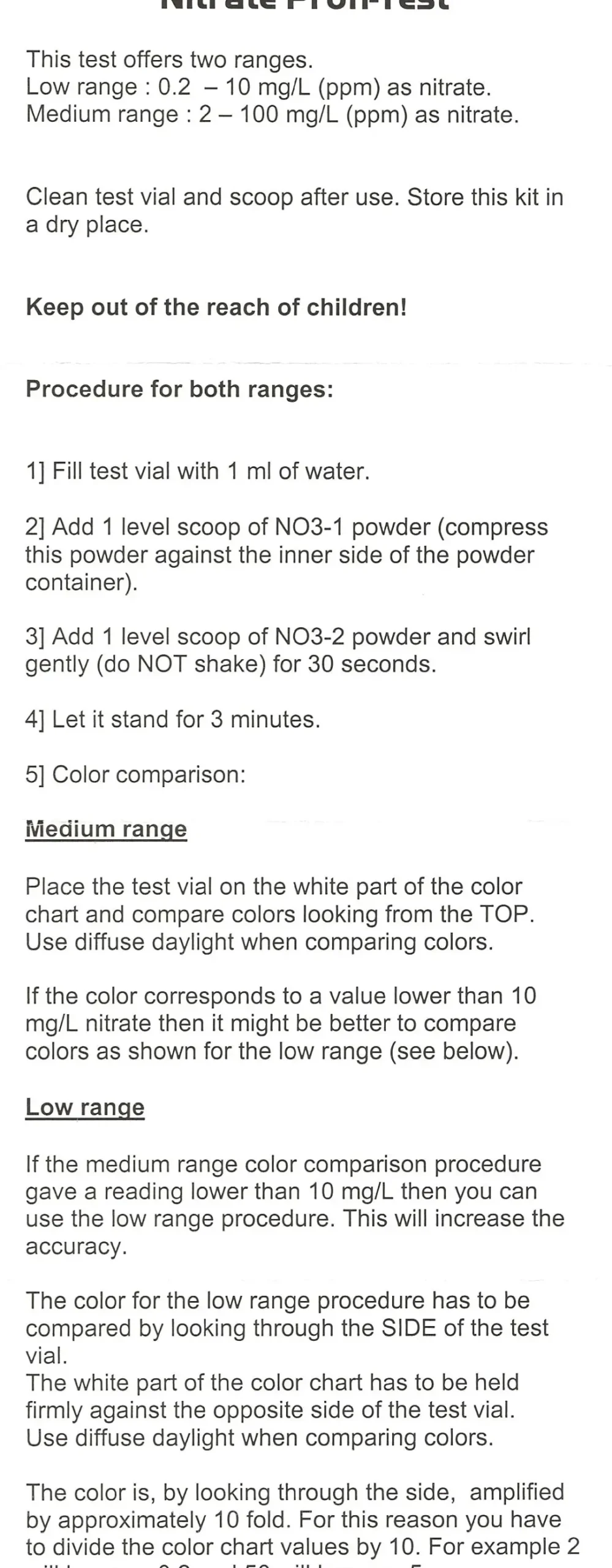 New Salifert Nitrat Test NO3 Måleudstyr Til Akvarium
