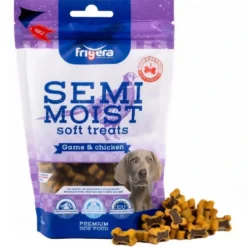 Hot Semi-Moist Soft Vildt og Kylling 165 g - bløde hundesnacks Hundeguf Og Tyggeben Til Hunde