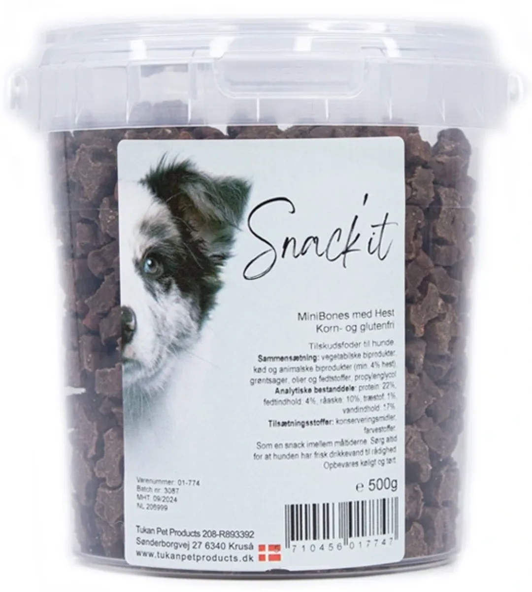 Discount Snackit Semi-Moist Mini Bones med Hest 500 g - bløde hundesnacks Hundeguf Og Tyggeben Til Hunde