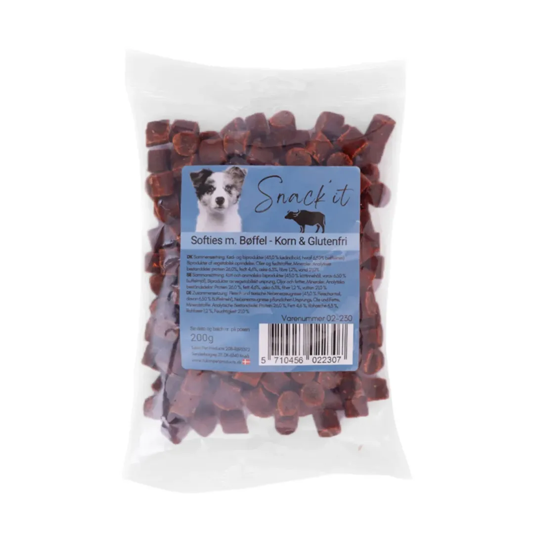 Best Softies med bøffel hundesnacks 200 g - Kraftfuld smag til aktiv belønning Snacks Til Hvalpe - Lækre Godbidder Til Træning Og Forkælelse|Hundeguf Og Tyggeben Til Hunde