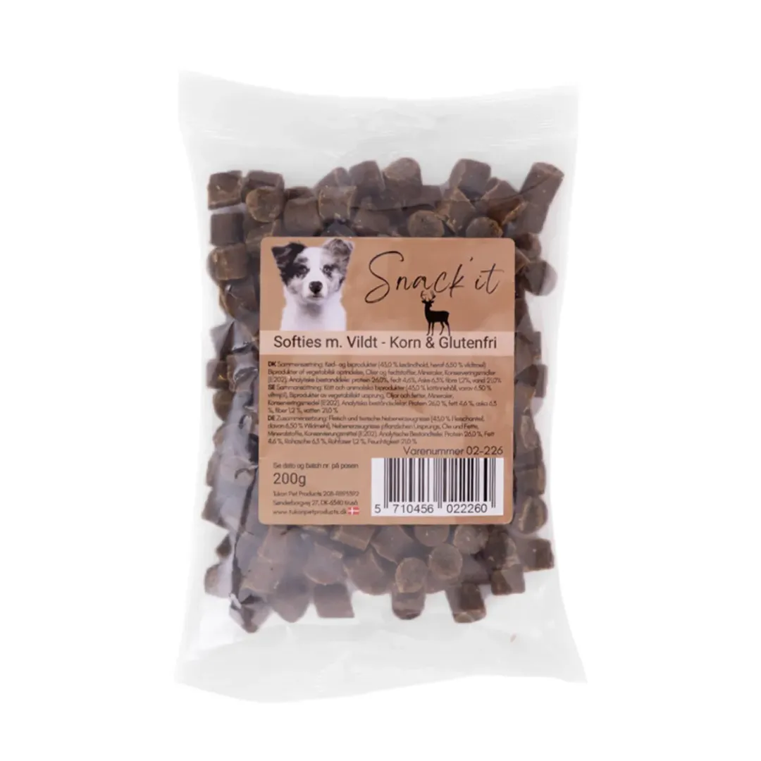 Best Softies med vildt hundesnacks 200 g - Naturlig belønning med vildtsmag Snacks Til Hvalpe - Lækre Godbidder Til Træning Og Forkælelse|Hundeguf Og Tyggeben Til Hunde