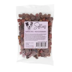 Discount Softies Mix hundesnacks 200 g - Blød og varieret belønning Snacks Til Hvalpe - Lækre Godbidder Til Træning Og Forkælelse|Hundeguf Og Tyggeben Til Hunde