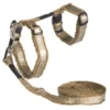 New Sparkle Sele og Linesæt 1,8 m 24-40 cm Bronze Kattehalsbånd Og Katteseler
