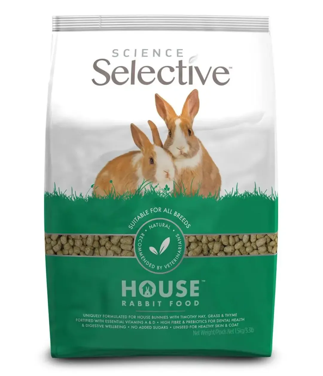 New Supreme Science Selective House Indendørs Kanin 4 x 1,5 kg Foder & Snack Til Gnavere & Kanin