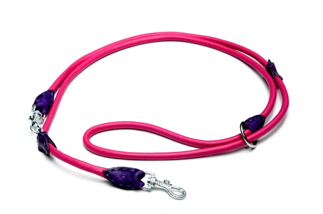 Discount Timely Dressurline i rundsyet læder pink med krystaller 12 mm Hundesnor I Mange Varianter Og Materialer|Hundesnor Til Hvalpe