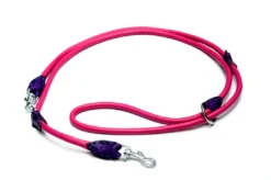 Outlet Timely Dressurline i rundsyet læder pink med krystaller 8 mm Hundesnor I Mange Varianter Og Materialer|Hundesnor Til Hvalpe