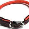 Outlet Timely Halsbånd i rundsyet læder 25 cm rødsort Hvalpehalsbånd - Bløde Og Sikre Halsbånd Med Perfekt Pasform Til Din Hvalp|Hundehalsbånd Med Stil - Komfort Og Sikkerhed Til Din Hund
