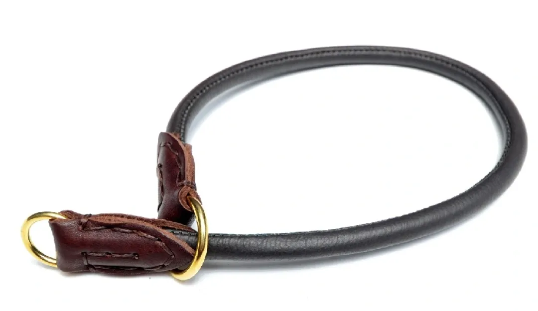 Best Timely rundsyet brunt kalveskinds kvælerhalsbånd 8 mm 55 cm - skånsom kontrol til store hunde Hvalpehalsbånd - Bløde Og Sikre Halsbånd Med Perfekt Pasform Til Din Hvalp|Hundehalsbånd Med Stil - Komfort Og Sikkerhed Til Din Hund