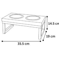 Best Tommy Twin Feeder Set med stand 370 ml Hundeskåle Til Mad Og Drikke Der Passer Til Din Hunds Behov|Hundeskåle Til Hvalpe - Praktisk, Sikker Og Nem Spisetid