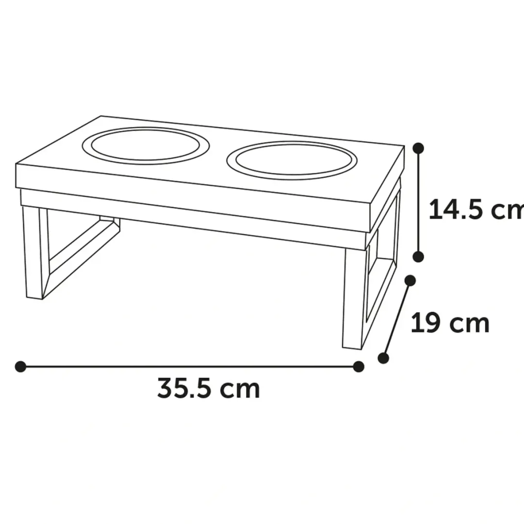Best Tommy Twin Feeder Set med stand 370 ml Hundeskåle Til Mad Og Drikke Der Passer Til Din Hunds Behov|Hundeskåle Til Hvalpe - Praktisk, Sikker Og Nem Spisetid