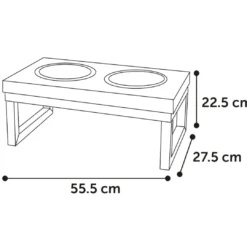 Discount Tommy Twin Feeder Set med stand 1600 ml Hundeskåle Til Mad Og Drikke Der Passer Til Din Hunds Behov|Hundeskåle Til Hvalpe - Praktisk, Sikker Og Nem Spisetid
