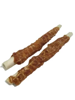 Best Tyggepinde med kylling 24 cm 2 stk - naturlige hundesnacks Hundeguf Og Tyggeben Til Hunde