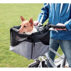 Online Luksus Cykeltaske til Hund SortGrå Transport Og Adgang Til Hvalpe - Tryg Og Nem Hverdag|Transport Og Adgang For Hunde - Tryg Og Nem Hverdag