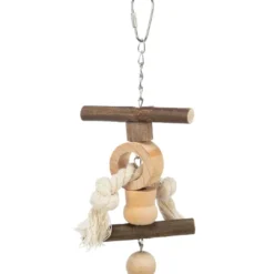 New Natural Living legetøj med kugle og reb 20 cm Fuglelegetøj