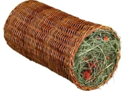 Best PileTunnel med hø og gulerod Stor ø 20 x 38 cm Træ- Og Høhuse Til Gnavere Og Kaniner