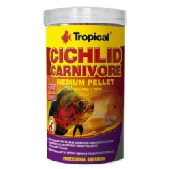 Sale Cichlid Carnivore Medium Pellet 1000 ml 360 g Fiskefoder Til Ferskvandsfisk