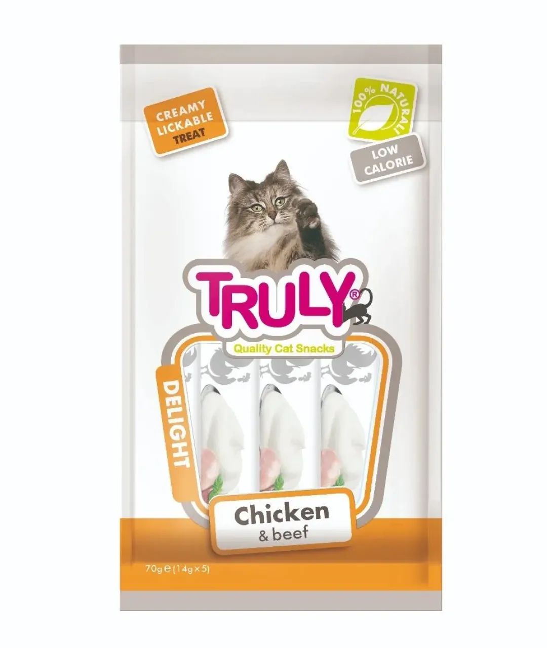 Outlet Truly Cat Creamy Lickable Chicken & Beef 70 g Kattefoder & Snacks|Killingesnacks - Sunde Godbidder Til Killinger