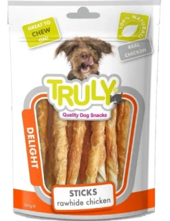 Online Truly Chicken Jerky Rawhide Twisted 325 g - kyllingejerky med råhud Hundeguf Og Tyggeben Til Hunde